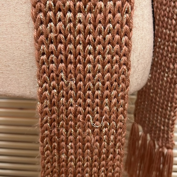 Rose Gold Scarf with Fringe, GUC - Picture 6 of 8